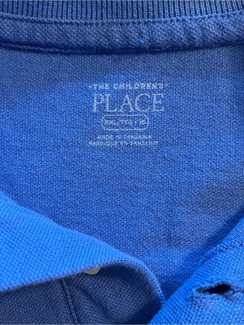 The Children's Place Boy’s XXL (16) Royal Blue Short Sleeve Polo Shirt